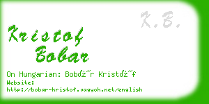 kristof bobar business card